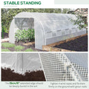 20' x 10' Large Walk-In Portable Tunnel Greenhouse with Roll-Up Side Walls - White