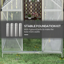 6' x 8' Walk-In Aluminum Frame Greenhouse, 2-Type Polycarbonate Panels, Swing Door - Silver