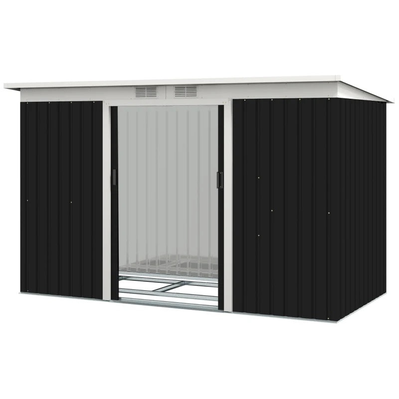 9' x 4' Steel Outdoor Storage Garden Shed - Dark Grey