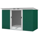 9' x 4' Steel Outdoor Storage Garden Shed - Green