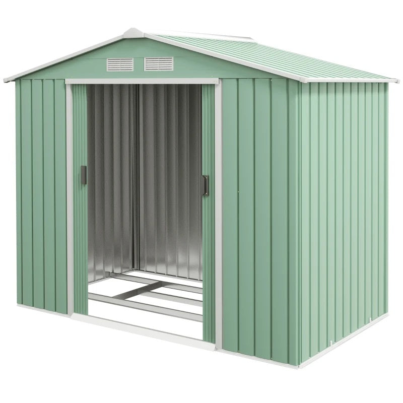 7' x 4' Steel Outdoor Storage Shed - Light Green