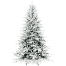 7ft Snow Flocked Artificial Christmas Tree, Realistic Pine Tips and Metal Stand