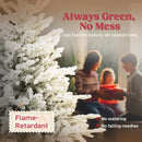 7ft Snow Flocked Artificial Christmas Tree, Realistic Pine Tips and Metal Stand