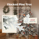 7ft Snow Flocked Artificial Christmas Tree, Realistic Pine Tips and Metal Stand