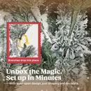 7ft Snow Flocked Artificial Christmas Tree, Realistic Pine Tips and Metal Stand