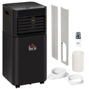 Air Conditioner, HOMCOM 8000 BTU Portable Air Conditioner with Fan, Dehumidifier, Remote Control, 24-Hr Timer - Black - Seasonal Overstock