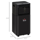Air Conditioner, HOMCOM 8000 BTU Portable Air Conditioner with Fan, Dehumidifier, Remote Control, 24-Hr Timer - Black - Seasonal Overstock
