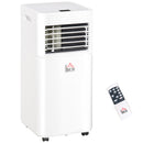 Air Conditioner, HOMCOM 8000 BTU Portable Air Conditioner with Fan, Dehumidifier Mode, Remote Control, 24-Hr Timer, Quiet - White - Seasonal Overstock