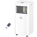 Air Conditioner, HOMCOM 8000 BTU Portable Air Conditioner with Fan, Dehumidifier Mode, Remote Control, 24-Hr Timer, Quiet - White - Seasonal Overstock