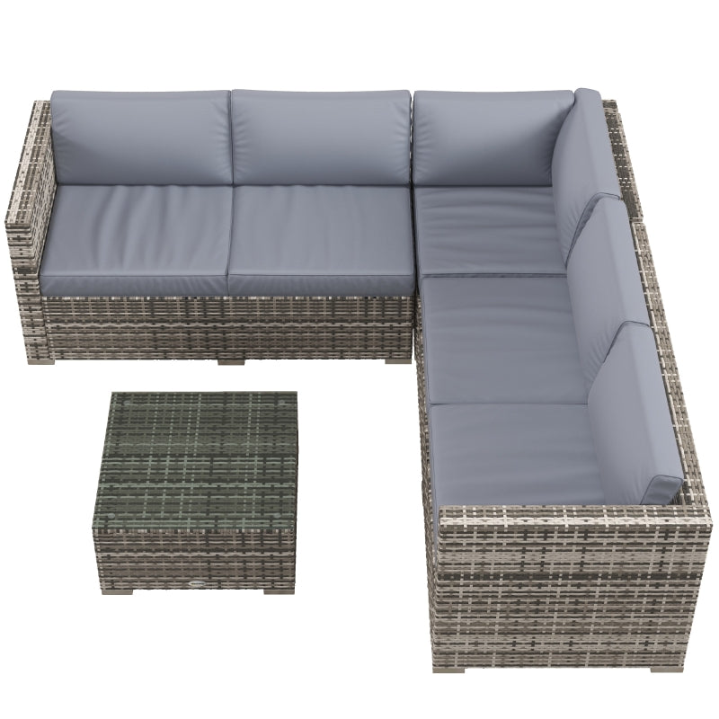 Manhattan Bay 4pc Outdoor Patio Corner Sectional Sofa with Table - Light Grey