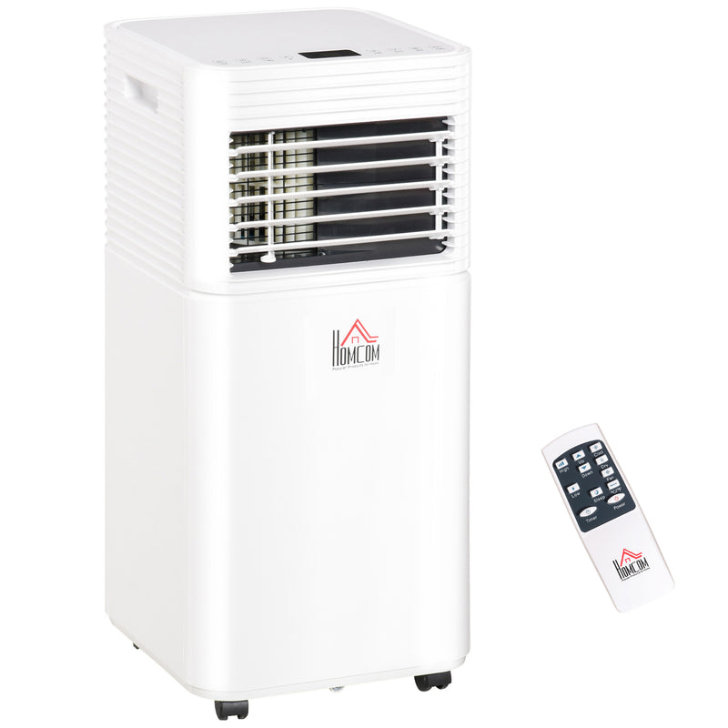 Air Conditioner, HOMCOM 8,000 BTU Portable Air Conditioner with Dehumidifier, Fan, 24-Hr Timer and Remote Control - White - Seasonal Overstock
