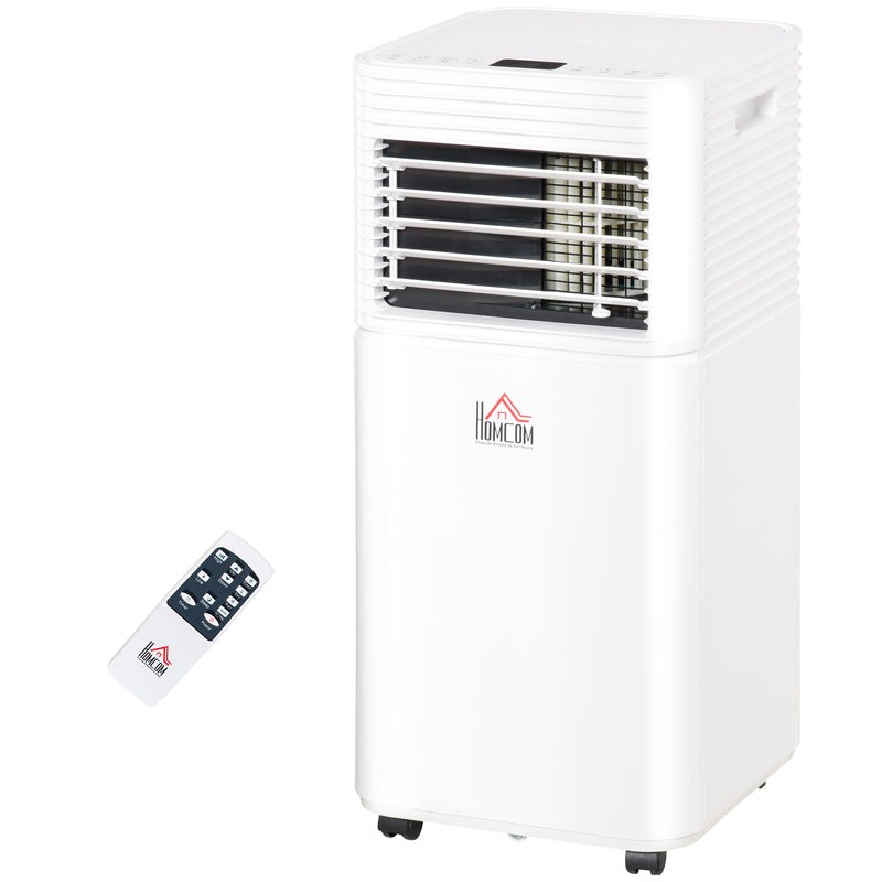 Air Conditioner, HOMCOM 8,000 BTU Portable Air Conditioner with Dehumidifier, Fan, 24-Hr Timer and Remote Control - White - Seasonal Overstock