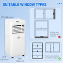 Air Conditioner, HOMCOM 8,000 BTU Portable Air Conditioner with Dehumidifier, Fan, 24-Hr Timer and Remote Control - White - Seasonal Overstock