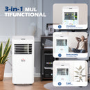 Air Conditioner, HOMCOM 8,000 BTU Portable Air Conditioner with Dehumidifier, Fan, 24-Hr Timer and Remote Control - White - Seasonal Overstock