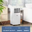 Air Conditioner, HOMCOM 8,000 BTU Portable Air Conditioner with Dehumidifier, Fan, 24-Hr Timer and Remote Control - White - Seasonal Overstock
