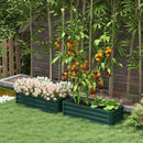 Set of 2 Raised Garden Planter Boxes 43" X 20" Galvanized Steel - 12in Deep - Green