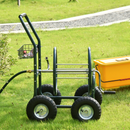 Gardening Accessories, 4 Wheel Garden Hose Reel Cart with Manual Winding Crank - Seasonal Overstock