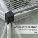 6' x 8' Walk-In Aluminum Frame Greenhouse, 2-Type Polycarbonate Panels, Swing Door - Silver