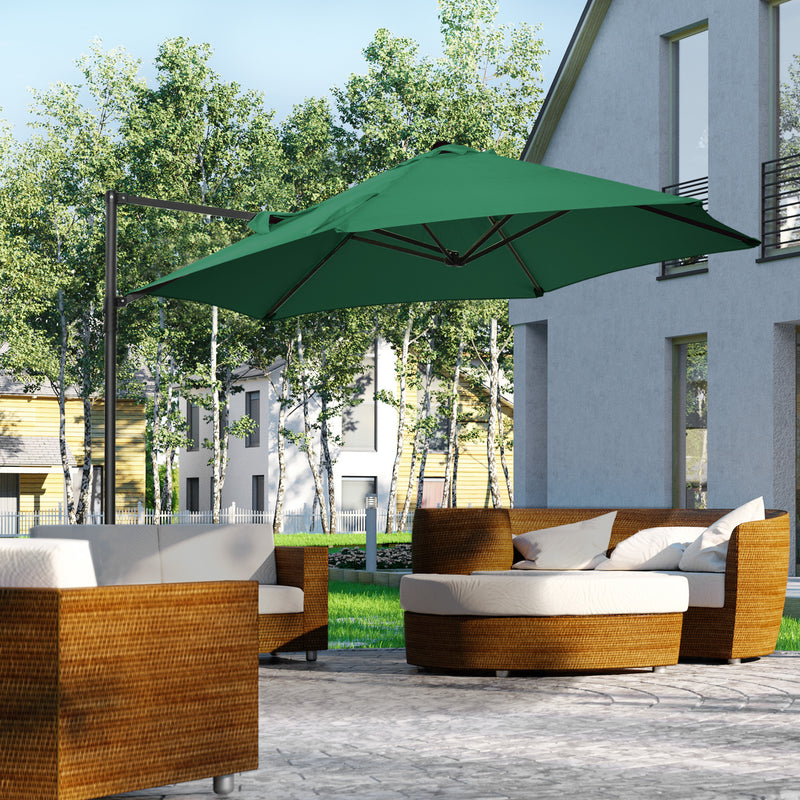8.5ft Offset Cantilever Patio Umbrella Roma Parasol with 360° Rotation
