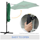 Patio Umbrellas, 8.5ft Offset Cantilever Patio Umbrella Roma Parasol with 360° Rotation - Green - Seasonal Overstock
