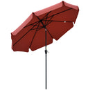 Patio Umbrellas, 8.5ft Outdoor Market Table Patio Umbrella with Tilt and Crank- Wine Red - Seasonal Overstock
