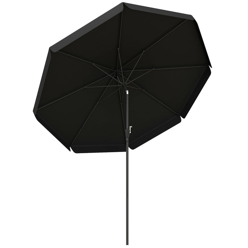 Patio Umbrellas, 8.5ft Outdoor Market Table Patio Umbrella with Tilt and Crank - Black - Seasonal Overstock