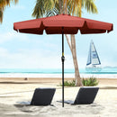Patio Umbrellas, 8.5ft Outdoor Market Table Patio Umbrella with Tilt and Crank- Wine Red - Seasonal Overstock