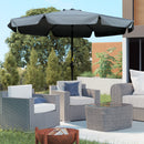 Patio Umbrellas, 8.5ft Outdoor Market Table Patio Umbrella with Tilt and Crank- Dark Grey - Seasonal Overstock
