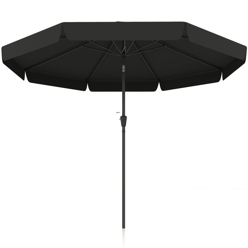 Patio Umbrellas, 8.5ft Outdoor Market Table Patio Umbrella with Tilt and Crank - Black - Seasonal Overstock
