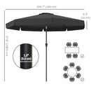 Patio Umbrellas, 8.5ft Outdoor Market Table Patio Umbrella with Tilt and Crank - Black - Seasonal Overstock