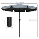 Patio Umbrellas, 8.5ft Outdoor Market Table Patio Umbrella with Tilt and Crank- Dark Grey - Seasonal Overstock