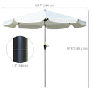 Patio Umbrellas, 8.5ft Outdoor Market Table Patio Umbrella with Tilt and Crank - Cream White - Seasonal Overstock