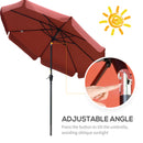 Patio Umbrellas, 8.5ft Outdoor Market Table Patio Umbrella with Tilt and Crank- Wine Red - Seasonal Overstock