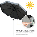 Patio Umbrellas, 8.5ft Outdoor Market Table Patio Umbrella with Tilt and Crank- Dark Grey - Seasonal Overstock