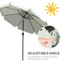 Patio Umbrellas, 8.5ft Outdoor Market Table Patio Umbrella with Tilt and Crank - Cream White - Seasonal Overstock
