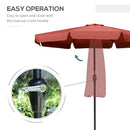 Patio Umbrellas, 8.5ft Outdoor Market Table Patio Umbrella with Tilt and Crank- Wine Red - Seasonal Overstock