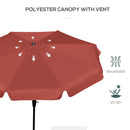 Patio Umbrellas, 8.5ft Outdoor Market Table Patio Umbrella with Tilt and Crank- Wine Red - Seasonal Overstock