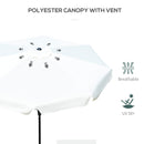 Patio Umbrellas, 8.5ft Outdoor Market Table Patio Umbrella with Tilt and Crank - Cream White - Seasonal Overstock