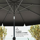 Patio Umbrellas, 8.5ft Outdoor Market Table Patio Umbrella with Tilt and Crank - Black - Seasonal Overstock