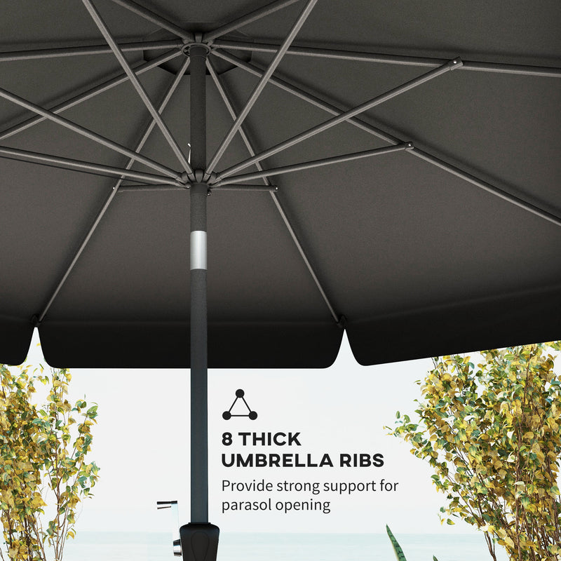 Patio Umbrellas, 8.5ft Outdoor Market Table Patio Umbrella with Tilt and Crank - Black - Seasonal Overstock