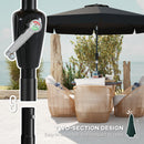 Patio Umbrellas, 8.5ft Outdoor Market Table Patio Umbrella with Tilt and Crank - Black - Seasonal Overstock