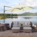 Patio Umbrellas, 8.5ft Offset Cantilever Patio Umbrella Roma Parasol with 360° Rotation - Beige - Seasonal Overstock