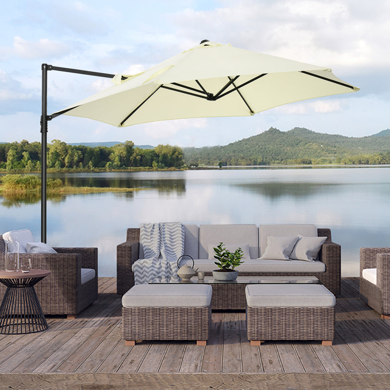 cantilever patio umbrella roma 8.5ft Offset Cantilever Patio Umbrella Roma Parasol with 360° Rotation