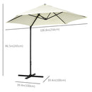 Patio Umbrellas, 8.5ft Offset Cantilever Patio Umbrella Roma Parasol with 360° Rotation - Beige - Seasonal Overstock