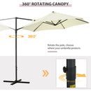 Patio Umbrellas, 8.5ft Offset Cantilever Patio Umbrella Roma Parasol with 360° Rotation - Beige - Seasonal Overstock
