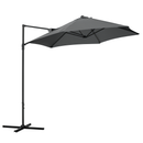 Patio Umbrellas, 8.5ft Offset Cantilever Patio Umbrella Roma Parasol with 360° Rotation - Dark Grey - Seasonal Overstock