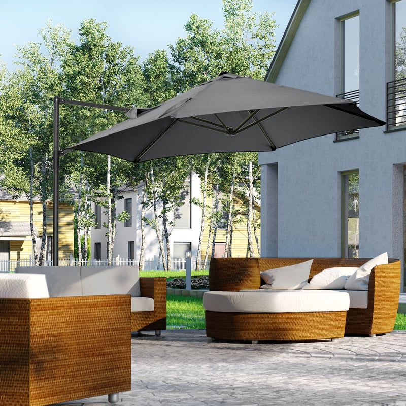 cantilever patio umbrella roma 8.5ft Offset Cantilever Patio Umbrella Roma Parasol with 360° Rotation