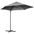 Patio Umbrellas, 8.5ft Offset Cantilever Patio Umbrella Roma Parasol with 360° Rotation - Dark Grey - Seasonal Overstock