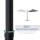 Patio Umbrellas, 8.5ft Offset Cantilever Patio Umbrella Roma Parasol with 360° Rotation - Dark Grey - Seasonal Overstock