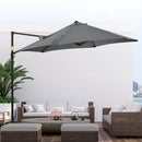 Patio Umbrellas, 8.5ft Offset Cantilever Patio Umbrella Roma Parasol with 360° Rotation - Dark Grey - Seasonal Overstock